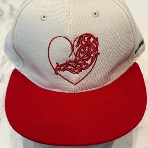 Chrome Hearts Red and White Heart Cap